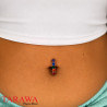 Piercing nombril inversé 5 cristaux