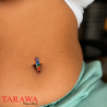 Piercing nombril inversé 5 cristaux