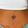 Piercing nombril inversé 5 cristaux