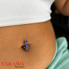 Piercing nombril inversé 5 cristaux