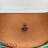 Piercing nombril inversé 5 cristaux