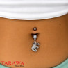 Piercing nombril éléphant fantaisie et strass