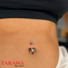 Piercing Nombril Fleur 6 pétales cristal
