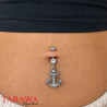 Piercing nombril ancre Marine pavé de gemmes