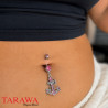 Piercing nombril ancre Marine pavé de gemmes