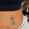 Piercing nombril ancre Marine pavé de gemmes