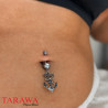 Piercing nombril ancre marine Tête de Pirate