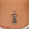 Piercing nombril ancre marine Tête de Pirate