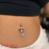Piercing Nombril Fleur Pendante