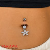 Piercing Nombril Fleur Pendante