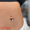 Piercing nombril or jaune cristal triangle
