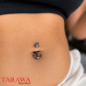 Piercing nombril ancre marine couleur hématite
