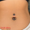 Piercing nombril ancre marine couleur hématite