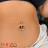 Piercing nombril ancre marine doré