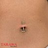 Piercing nombril ancre marine doré