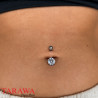 piercing nombril argent classique