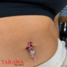 Piercing nombril fée inversé argent