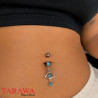 Piercing nombril cloche argent
