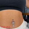 Piercing nombril double flocon de neige argent