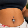 Piercing nombril argent goutte pendante