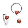 Piercing anneau motif coeur cristal oxyde de zirconium couleur rouge pour piercing nombril piercing téton génital pour femme