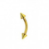 Piercing micro banane d'arcade en titane anodisé couleur or doré motif pointe spike 3mm pas cher