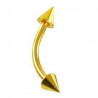 Piercing micro banane pour l'arcade en titane anodisé couleur or doré motif pointe spike 3mm pas cher