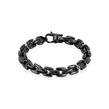 Bracelet rock pour homme en acier chirurgical inoxydable de couleur noir