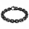 Bracelet rock pour homme en acier chirurgical inoxydable de couleur noir