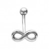 Piercing nombril motif 8 de l'infini en acier chirurgical de qualité antie allergie pas cher collection steel forever