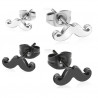 Boucles d'Oreille en acie chirurgical antie allergie motif Moustache