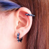 paires de boucles d'oreille anneau acier chirurgical bleu motif pointe 