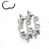 Boucles d'Oreille anneau à clip en acier chirurgical de couleur acier en forme ovale motif pointe rock