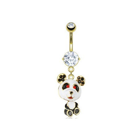 Piercing nombril en plaqué or pendentif panda mignon