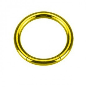 piercing anneau  segment 1.2 mm de diamètre en titane couleur or doré titane