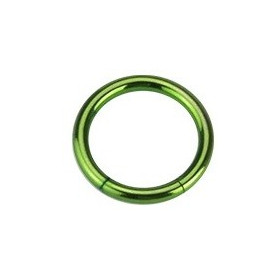 piercing anneau  segment 1.2 mm de diamètre en titane couleur vert titane