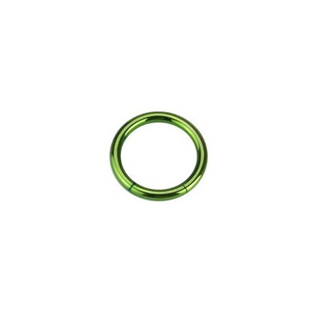 piercing anneau  segment 1.2 mm de diamètre en titane couleur vert titane