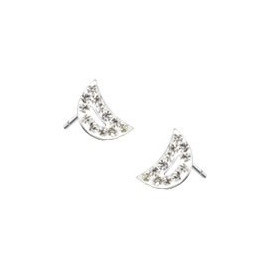 paires de Boucles d'oreille femme motif croissant de lune cristal blanc en acier chirurgical