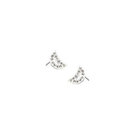 paires de Boucles d'oreille femme motif croissant de lune cristal blanc en acier chirurgical