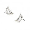 paires de Boucles d'oreille femme motif croissant de lune cristal blanc en acier chirurgical