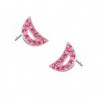 paires de Boucles d'oreille femme motif croissant de lune cristal rose en acier chirurgical