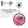 Add-on pour piercing de nombril interchangeable en cristal de couleur rose