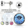 Add-on piercing interchangeable en cristal de couleur pour microdermal