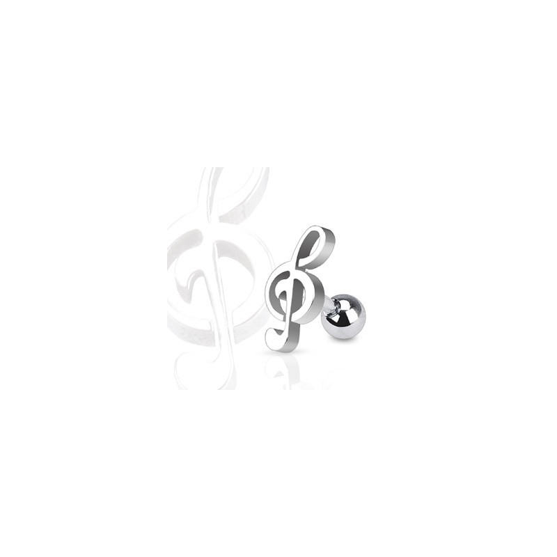 Piercing oreille motif clef de sol tragus cartilage piercing oreille en acier chirurgical de qualité Piercing oreille motif clef de sol tragus cartilage piercing oreille en acier chirurgical de qualité