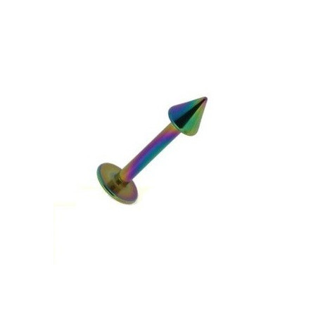Piercing labret en titane anodisé de couleur de qualité motif pointe spike de 3 mm couleur essence pas cher