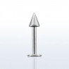 Piercing labret en titane g23 de qualité motif pointe spike de 3 mm couleur acier girs pas cher