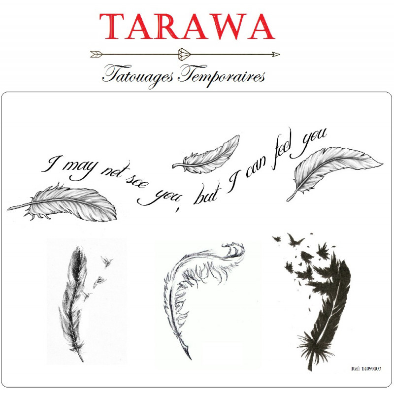 Tatouage temporaire 4 plume tattoo temporaire plume avec phrase de la matque tarawa