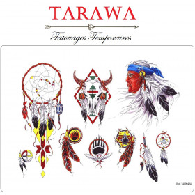 Tatouage décalcomanie plumes, paix et attrape cauchemar indien – Tattoo  Sticker - Tattoo Kids