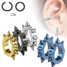 Paire de fausse boucle d'Oreille acier spike