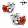 paires de Boucles d'oreille bicker motif Aile d'Ange avec Coeur rouge imitation rubis